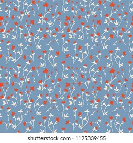 Ditsy Painterly Floral Seamless Pattern