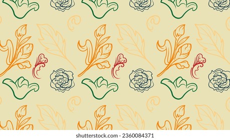 Ditsy pattern  floral seamless texture. Abstract background with simple small blue flowers, leaves. Liberty style wallpapers. Subtle ornament. Elegant repeat design for decor, fabric, print