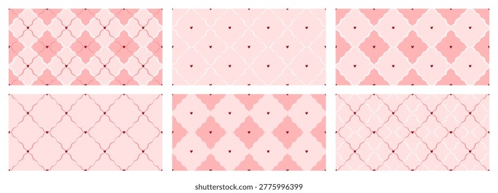 Ditsy pattern vector with seamless cover of tiny hearts. Simple and cute valentine or galentine background subtle. Geometric check details within girly illustration set perfect.