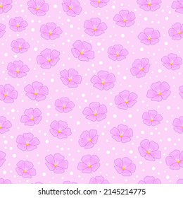 patrón de flor rosada inestable. florales y el fondo de los puntos de polka. bueno para tela, papel pintado, vestido, moda, pajama, kimono, etc.