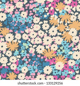ditsy popcorn floral seamless background