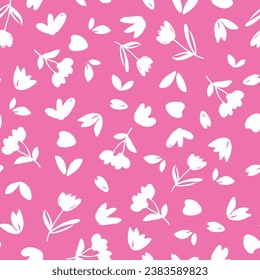 ditsy pretty floral pink girls teen kids woman seamless vector print 