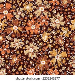 Impresión Ditsy. Flores Pequeñas Sencillas Y Diferentes. Sombreado Piso Sin Marea. Fondo Vintage de Flores Silvestres. Diseño floral de Millefleurs Liberty Style.