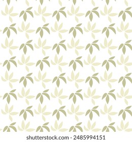 Ditsy seamless pattern with colorful leaves on white background