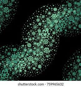 Ditsy Seamless Texture. Floral Background with Tiny Hand Drawn Flowers. Rapport for Cloth, Dress, Wallpaper, Textile. Small Doodle Flowers in Wavy Ornament. Vector