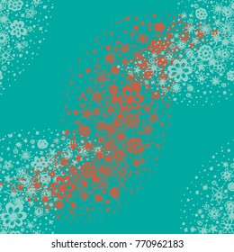 Ditsy Seamless Texture. Floral Background with Tiny Hand Drawn Flowers. Rapport for Cloth, Dress, Wallpaper, Textile. Small Doodle Flowers in Wavy Ornament. Vector