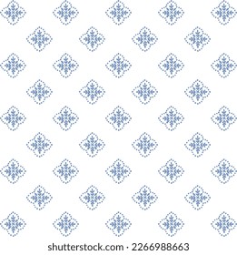 DITSY SMALL DAMASK FLOWER LEAVE PATTERN DESIGN REPEAT VECTOR