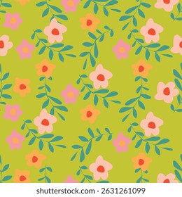 Ditsy style background of small flowers.Stock vector for printing on surfaces and web design