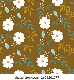 Ditsy style background of small flowers.Stock vector for printing on surfaces and web design
