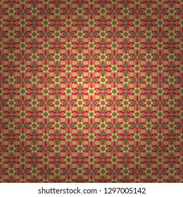 Ditsy style. Printing with small flowers. Vintage vector floral background in orange, pink and yellow colors. Cute seamless pattern for fashion prints.