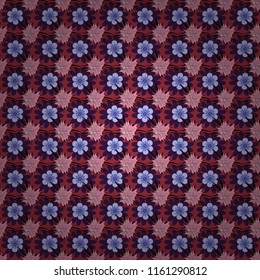 Ditsy style. Seamless vector pattern for design and fashion prints. Vintage floral background. Flowers pattern with small gray, violet and red flowers.