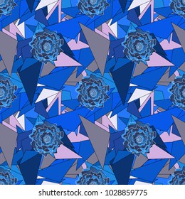 Ditsy style. Vintage floral background. Flowers pattern with small purple, blue and gray flowers. Seamless vector pattern for design and fashion prints.