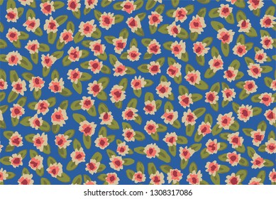 Ditzy Floral Vector Seamless Repeat Pattern in Seasonal Colors