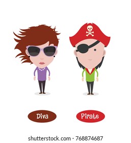 Diva and Pirate figure avatars