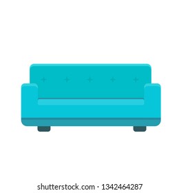 Divan icon in flat style. Vector colored illustration isolated on white background 