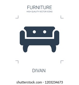 divan icon. high quality filled divan icon on white background. from furniture collection flat trendy vector divan symbol. use for web and mobile