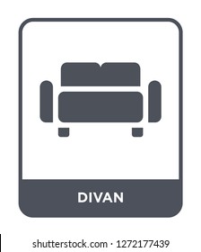 divan icon vector on white background, divan trendy filled icons from Furniture and household collection, divan simple element illustration
