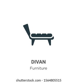Divan vector icon on white background. Flat vector divan icon symbol sign from modern furniture collection for mobile concept and web apps design.