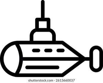 Dive Boat Line Vector Icon Design