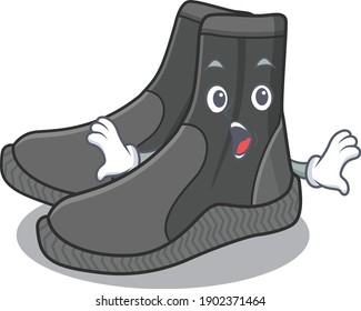 Dive booties mascot design concept showing a amazed gesture