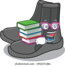 Dive booties student mascot design read many books when study at home