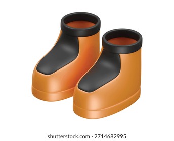 dive boots icon 3d illustration render
