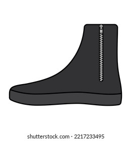 Dive boots side view vector illustration.