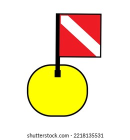 Dive buoy pictogram vector illustration.