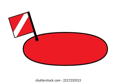 Dive buoy vector pictogram illustration.
