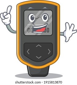 Dive computer caricature design style with one finger pose