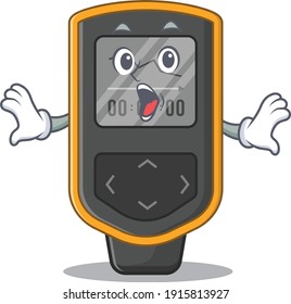 Dive computer mascot design concept showing a amazed gesture