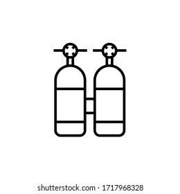 dive cylinder icon outline vector illustration. isolated on white background
