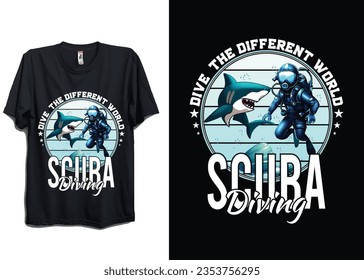 DIVE THE DIFFERENT WORLD SCUBA DIVING TSHIRT DESIGN