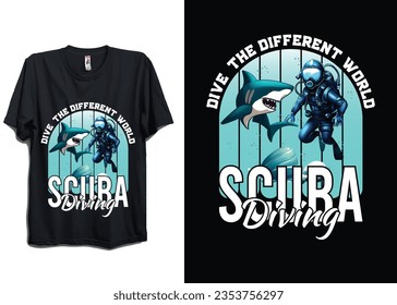 DIVE THE DIFFERENT WORLD SCUBA DIVING TSHIRT DESIGN