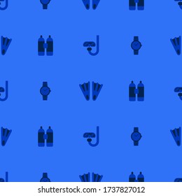Dive equipment seamless pattern background