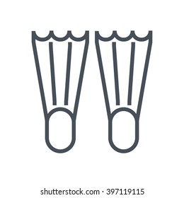 Dive flippers icon suitable for info graphics, websites and print media and  interfaces. Line vector icon.