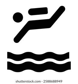 Dive Glyph Icon Design For Personal And Commercial Use