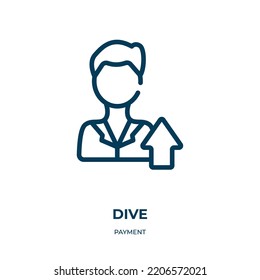 Dive Icon. Linear Vector Illustration From Payment Collection. Outline Dive Icon Vector. Thin Line Symbol For Use On Web And Mobile Apps, Logo, Print Media.