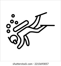 Dive Icon Logo Design Vector Template Illustration Sign And Symbol Pixels Perfect