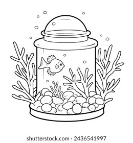 Dive into creativity with an intricately designed aquarium icon in vector format, perfect for diverse applications.
