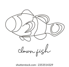 Dive into creativity with our charming Clownfish Line Art: perfect for icons, logos, and a touch of marine whimsy.