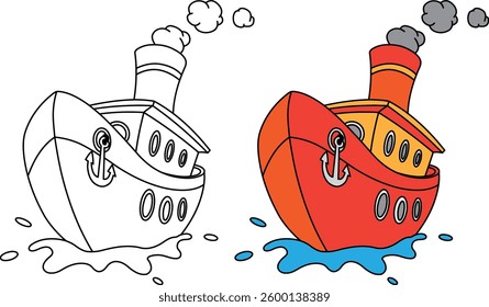 Dive into creativity with this ship coloring book! Perfect for young artists, it features fun ship designs for hours of coloring fun
