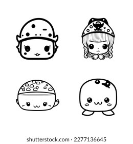 Dive into cuteness overload with our cute kawaii marine head collection set, all Hand drawn in line art style. These illustrations are perfect for adding a touch of playful sea life to your project