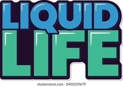 Sumérjase en la esencia de la vida líquida con este vibrante y animado diseño vectorial de letras.