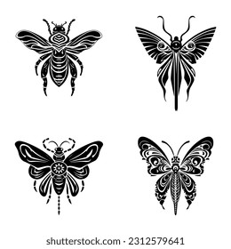 Sumérgete en el fascinante mundo de los insectos con esta intrincada ilustración de tatuajes tribales dibujada a mano. Celebrar la belleza y diversidad de la naturaleza al mismo tiempo que abraza el simbolismo del crecimiento y la adaptación