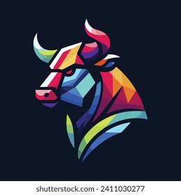 Dive into the mesmerizing world of our logo, "Vibrant Bison Majesty.