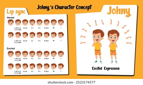 Dive into our vibrant microsite featuring Johny, the excited boy cartoon character with black hair! This collection showcases a range of joyful expressions, hand gestures, and dynamic poses.