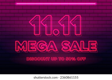 Dive into the savings with our 11.11 Neon Mega Sale Banner. Unbelievable discounts await. Don't miss out, shop now!