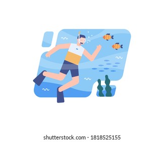 Sumergirse En La Ilustración Del Mar