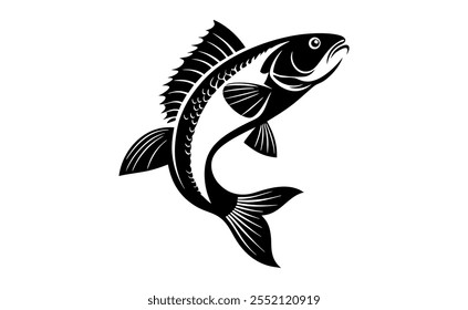 Dive into simplicity and style with this elegant fish silhouette design, perfect for ocean lovers and marine-themed decor or products.